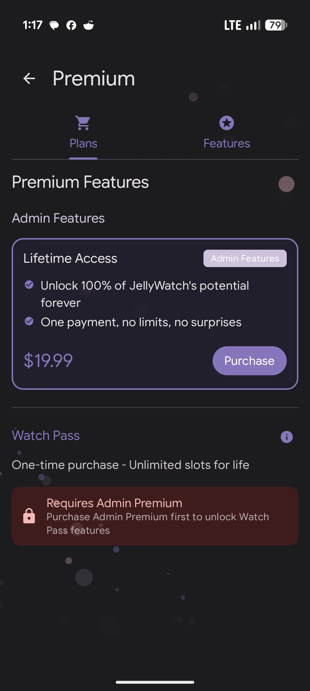 JellyWatch premium lifetime access page. Check for current pricing.