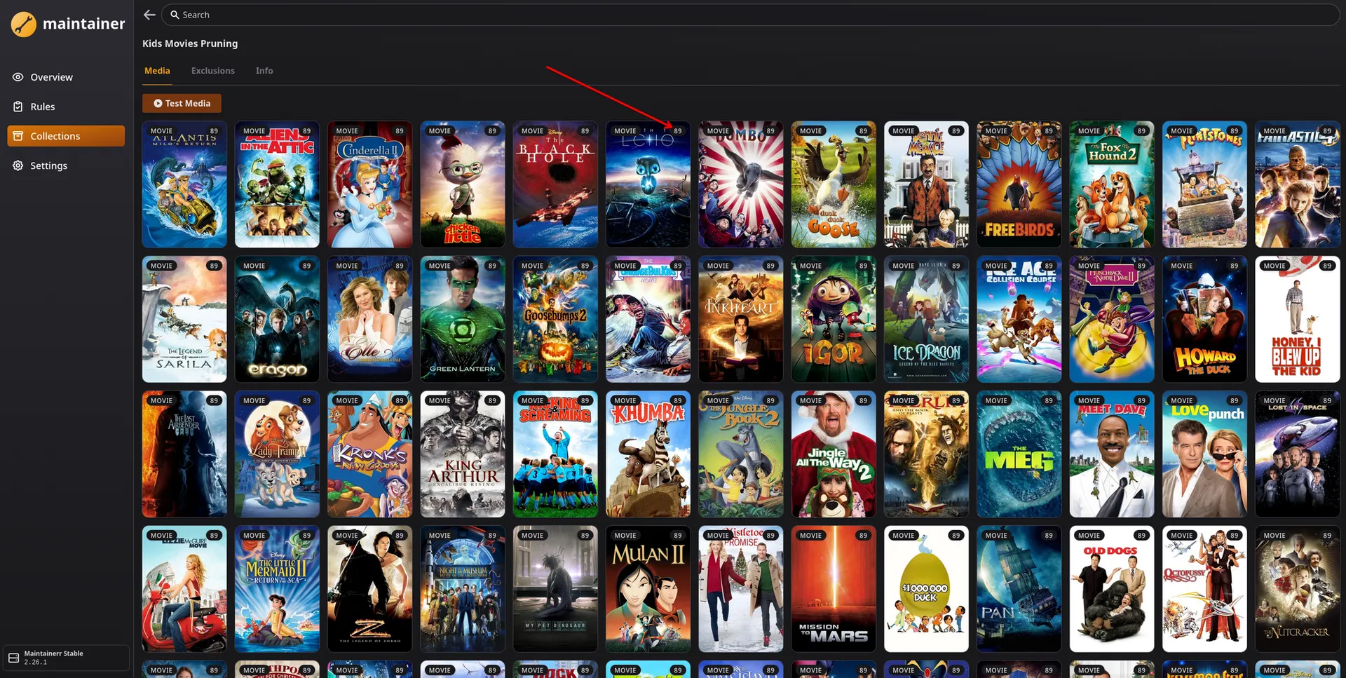A Plex home screen display showing a custom collection of movies flagged for deletion by Maintainerr rules.