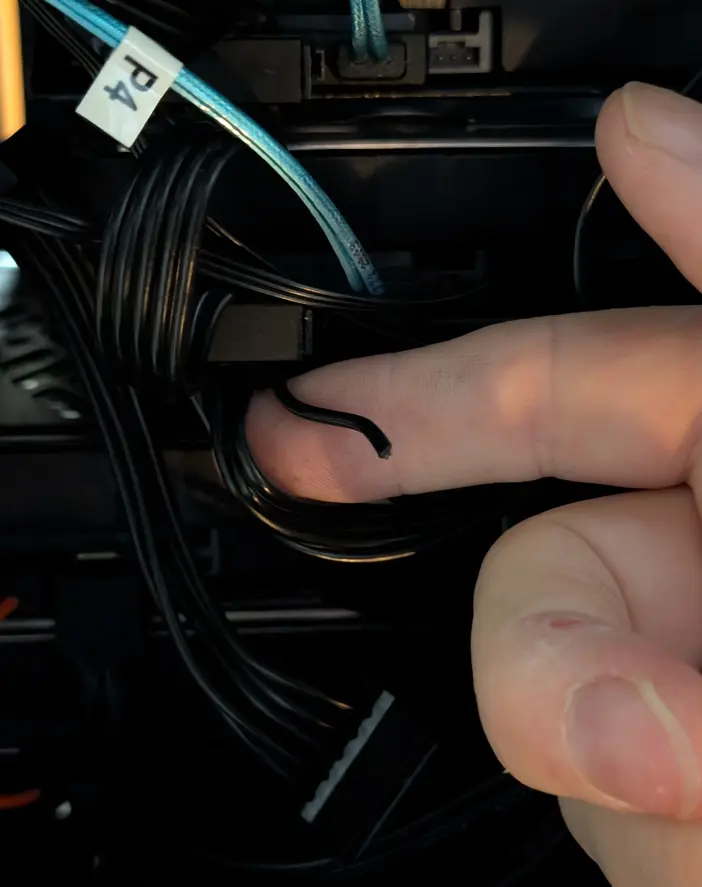 SATA power cable with the 3.3V orange wire cut to fix the Power Disable feature on enterprise hard drives.