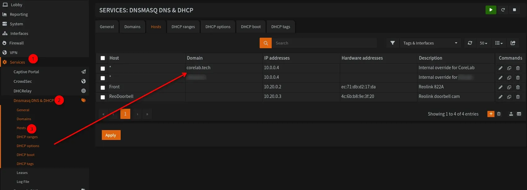 DNSMasq hosts tab & config