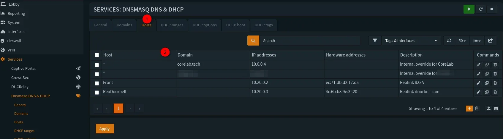 DNSMasq hosts tab & config