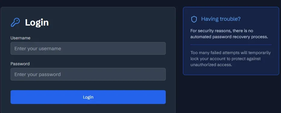 Screenshot of the Profilarr login page, sign in and proceed to the wizard!