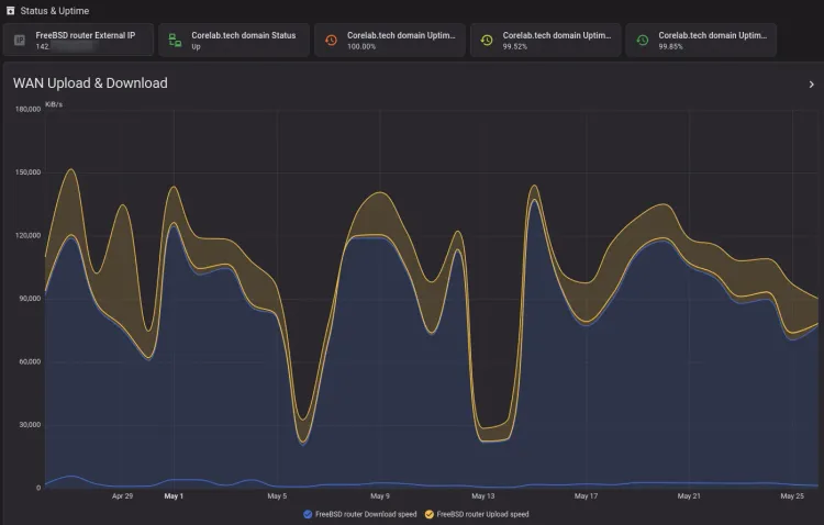 Home Assistant Custom WAN Upload and Download Visualizaion.